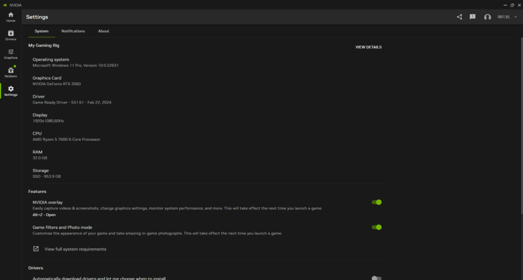 Control center screenshot (Image via Nvidia)