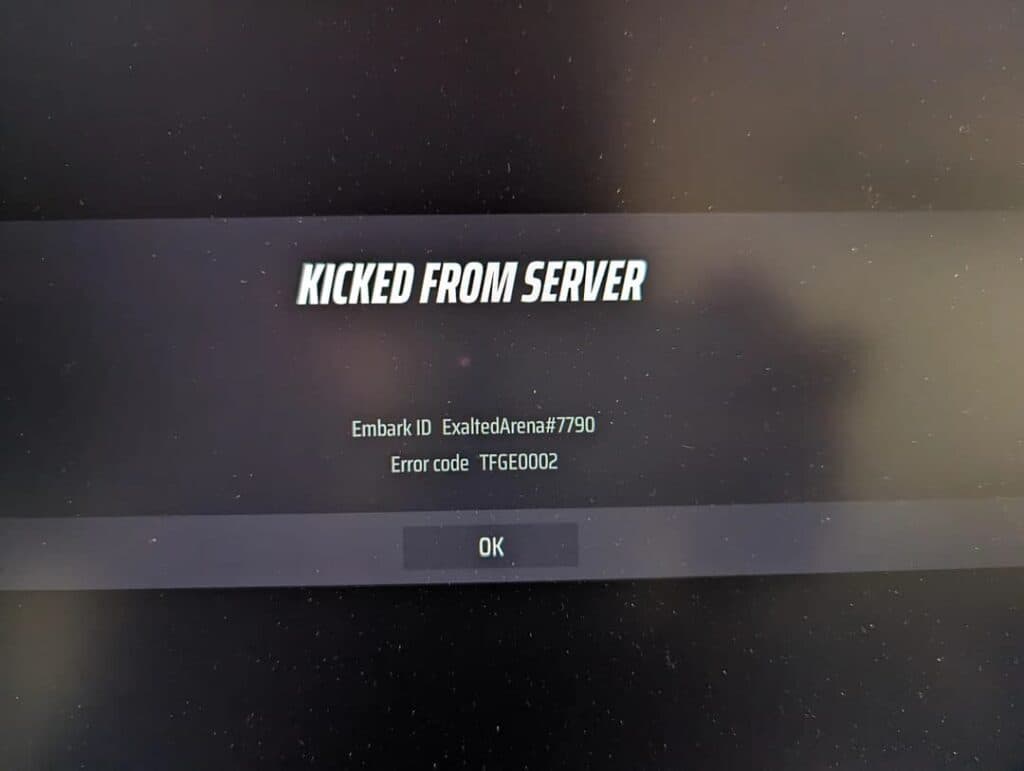 (Image via Embark Studios and <a href="https://www.reddit.com/r/thefinals/comments/18oe8od/kicked_from_server/">u/C6rbon-based</a>)