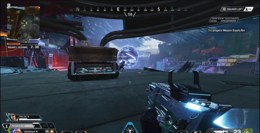 Bangalore and other Assault Class Legends gain EVO points by opening Weapon Supply Bins (Image via esports.gg)