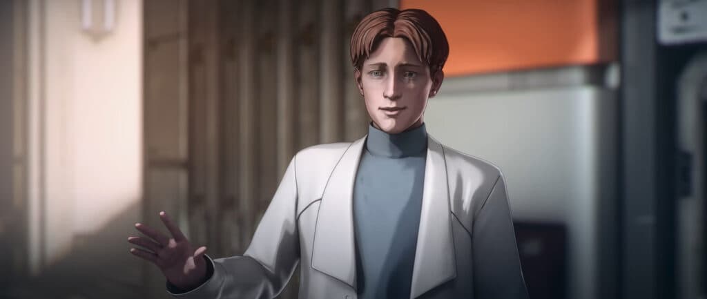 Newton Somers working on Project Iris (Image via Apex Legends on YouTube)