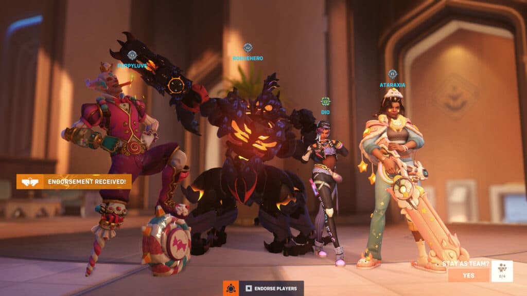 Overwatch 2 endorsement screenshot (Image via Blizzard Entertainment)