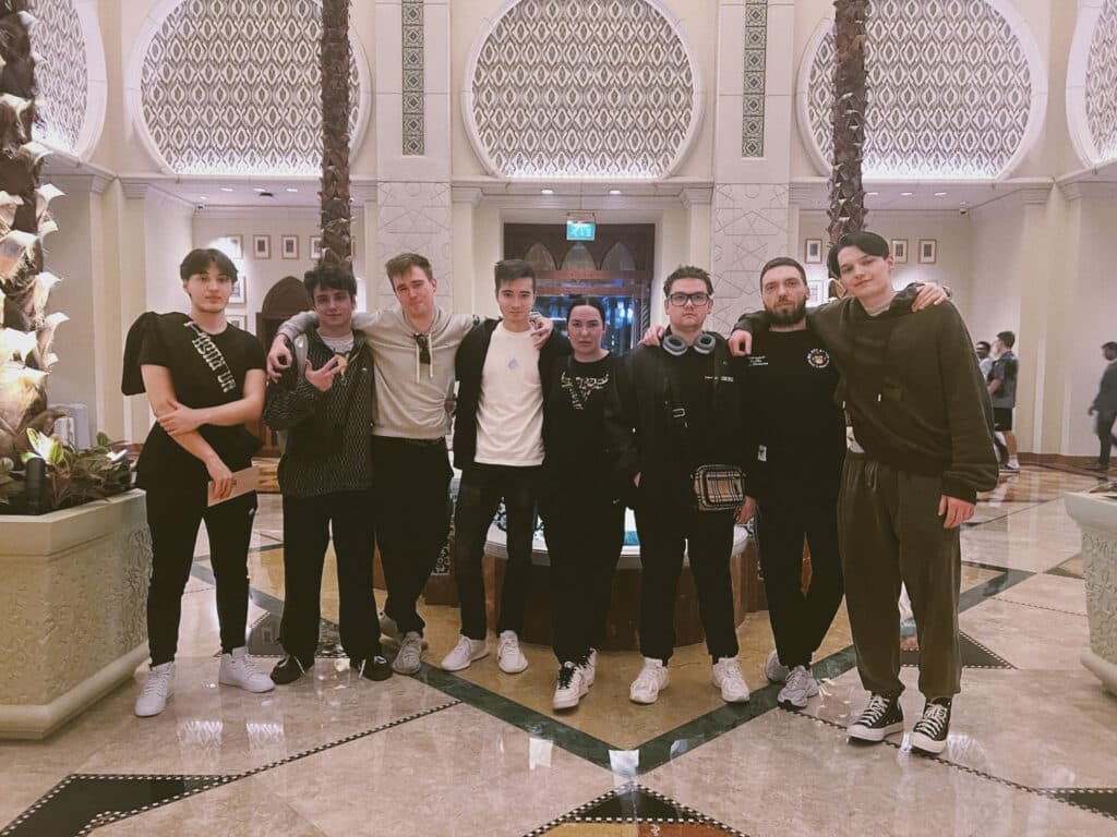 Team Spirit poses at the One&Only Royal Mirage (Image via Team Spirit)