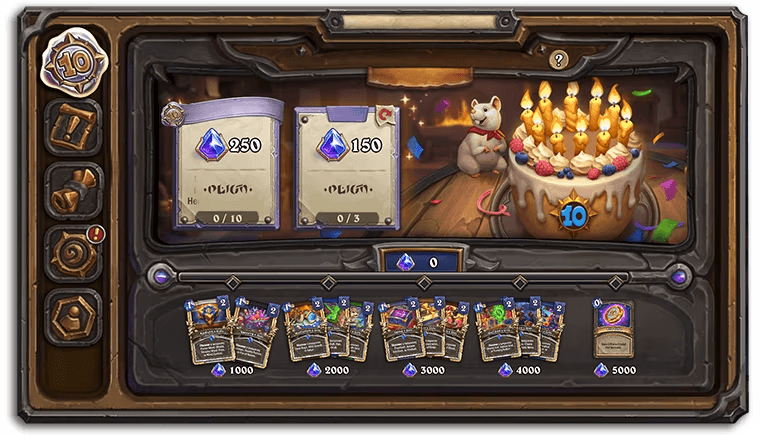 Hearthstone anniversary rewards track (Image via Blizzard Entertainment)
