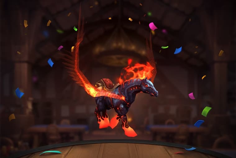 Fiery Hearthsteed World of Warcraft mount (Image via Blizzard Entertainment)