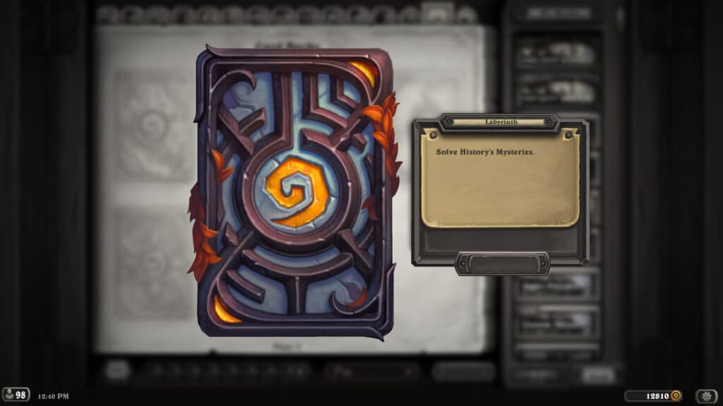 Hearthstone mystery puzzle reward (Image via Blizzard Entertainment)