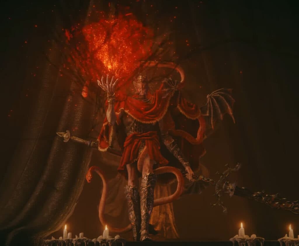 Messmer appears to talk directly with Marika in the trailer (Image via Bandai Namco)