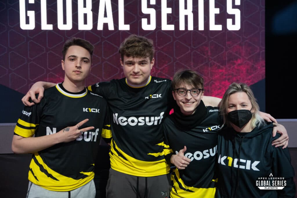 ChaoticMuch (Centre left) with K1CK at the ALGS Split 2 Playoffs in Sweden. Photo EA/Stefan Petrescu