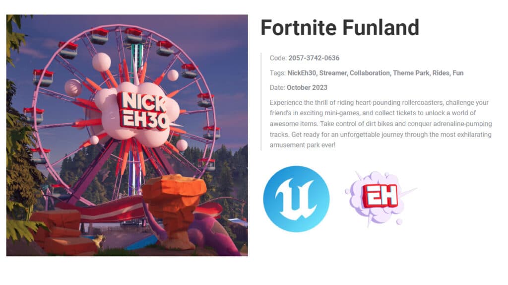 Fortnite Funland collaboration (Image via Nick Eh 30)
