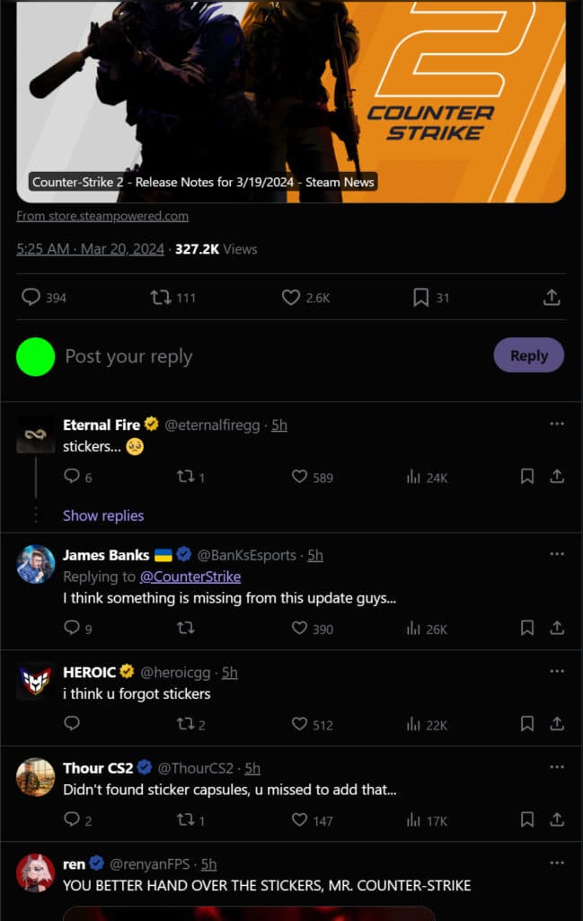 The community is eagerly waiting for the Major Stickers.