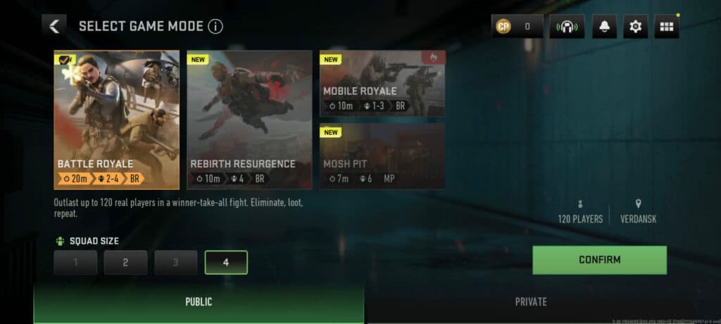 Call of Duty: Warzone Mobile game modes (Image via esports.gg)