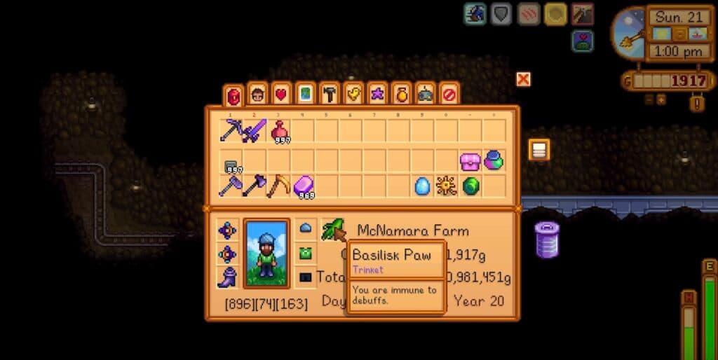 The Basilisk Paw trinket (Image via GamerGar on YouTube)