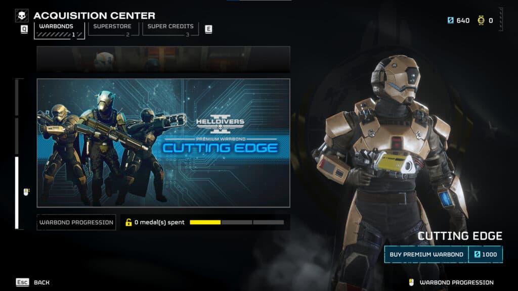 The Helldivers 2 Cutting Edge warbond (Image via esports.gg)