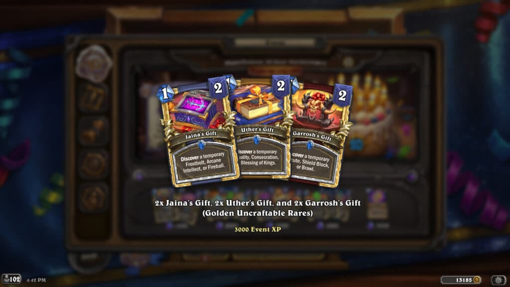 Mage, Paladin, and Warrior rewards (Image via Blizzard Entertainment)