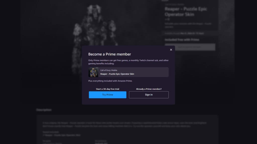 Signing up for a trial (Image via Activision Publishing, Inc.)