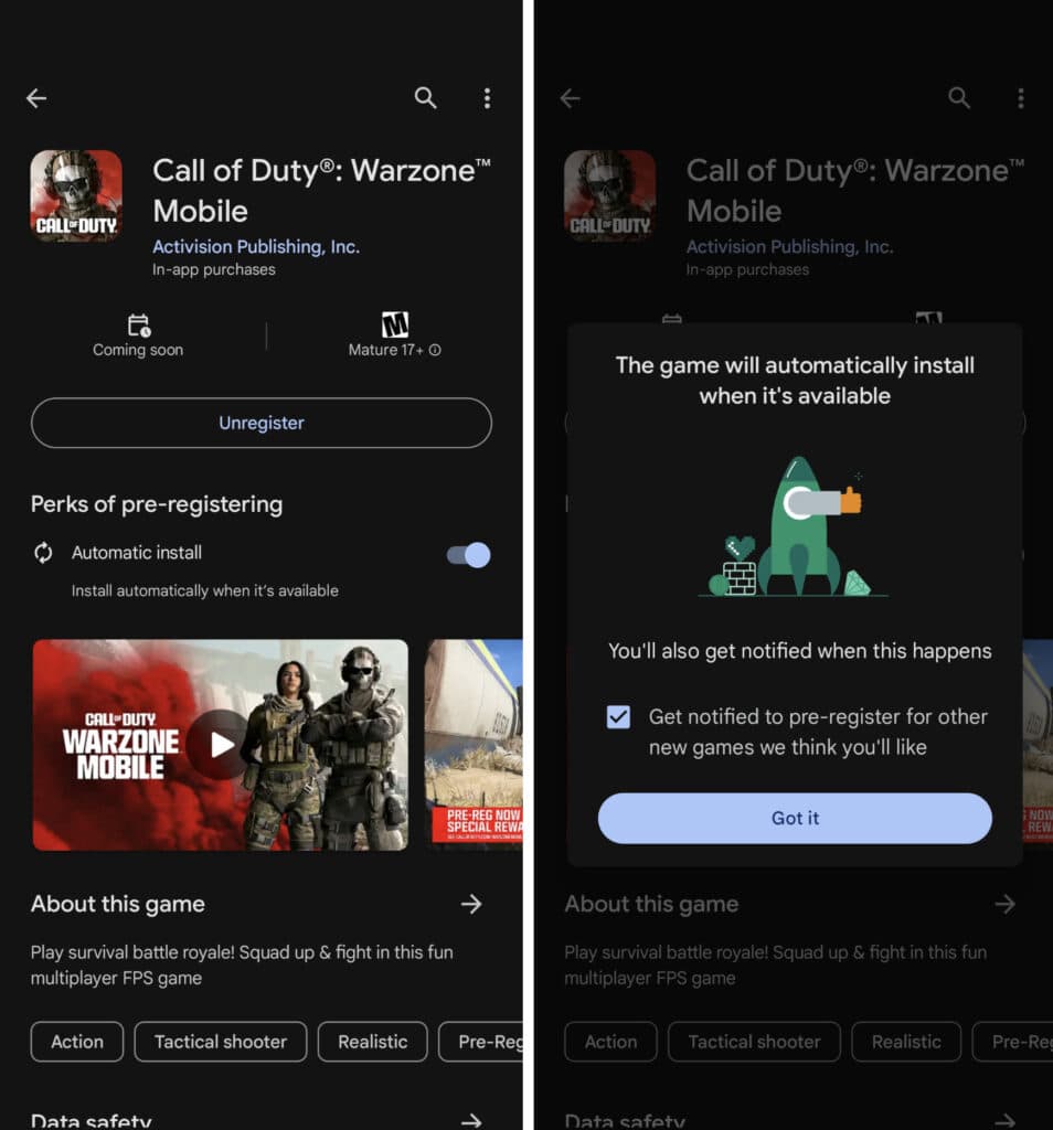 Warzone Mobile on Android screenshots (Image via esports.gg)