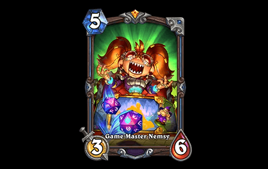 Game Master Nemsy Signature card (Image via Blizzard Entertainment)