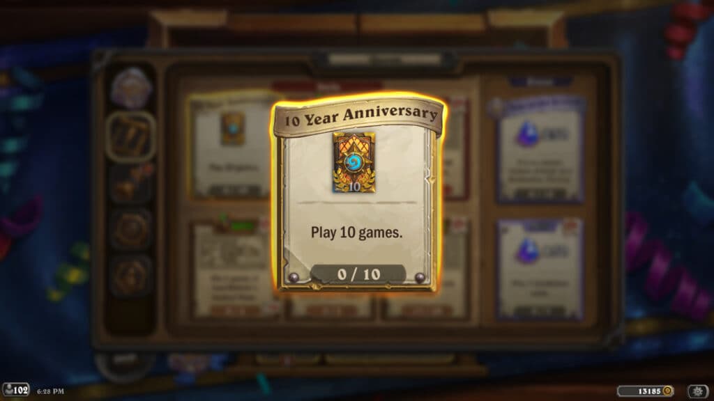 Hearthstone 10-Year Anniversary card back (Image via Blizzard Entertainment)