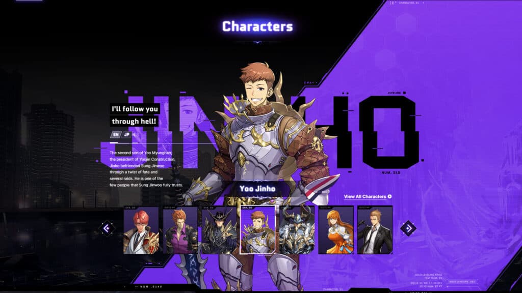 Yoo Jinho in Solo Leveling: ARISEe (Image via Netmarble Corporation)