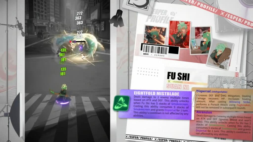 Fu Shi (Suan Ni) using his Eightfold Mistblade ability in Dislyte (Image via Lilith Games)