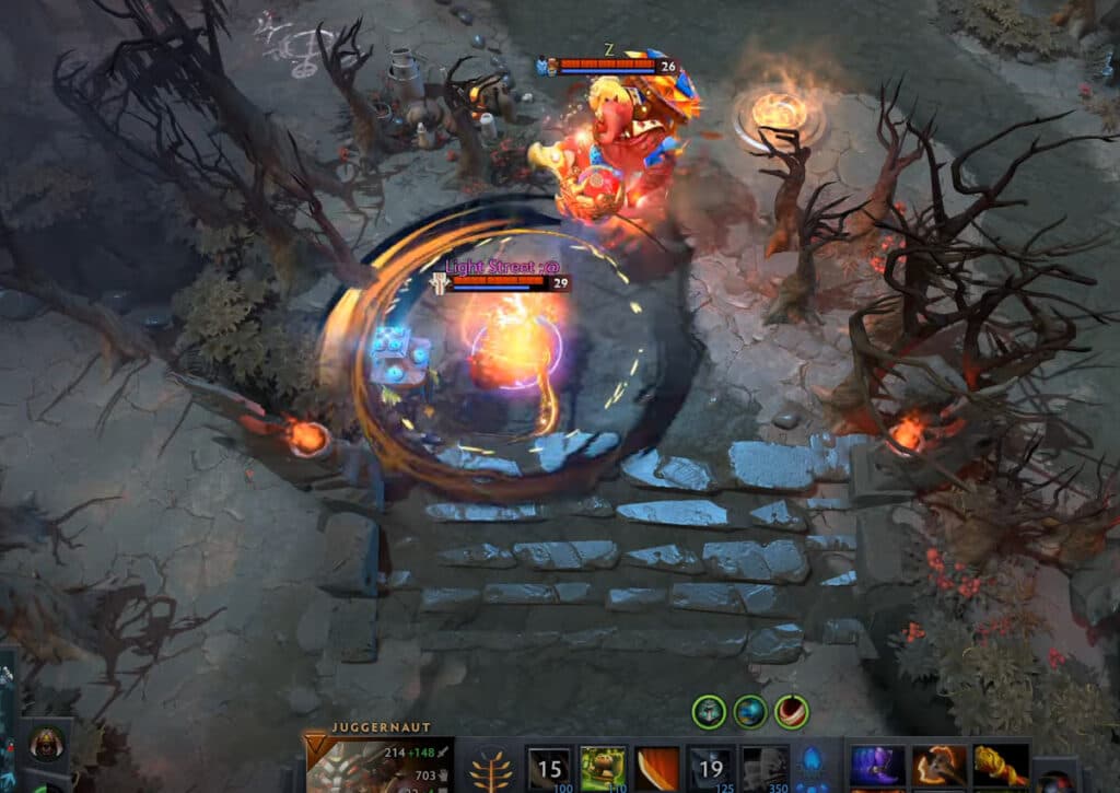 Juggernaut bearing the "Lit" buff.