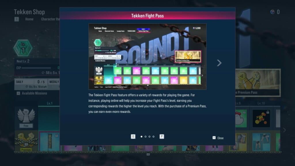 Tekken Fight Pass screenshot (Image via esports.gg)