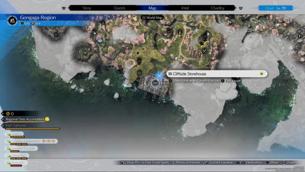 Farming AP at the Cliffside Storehouse in the Gongaga region (Image via esports.gg)