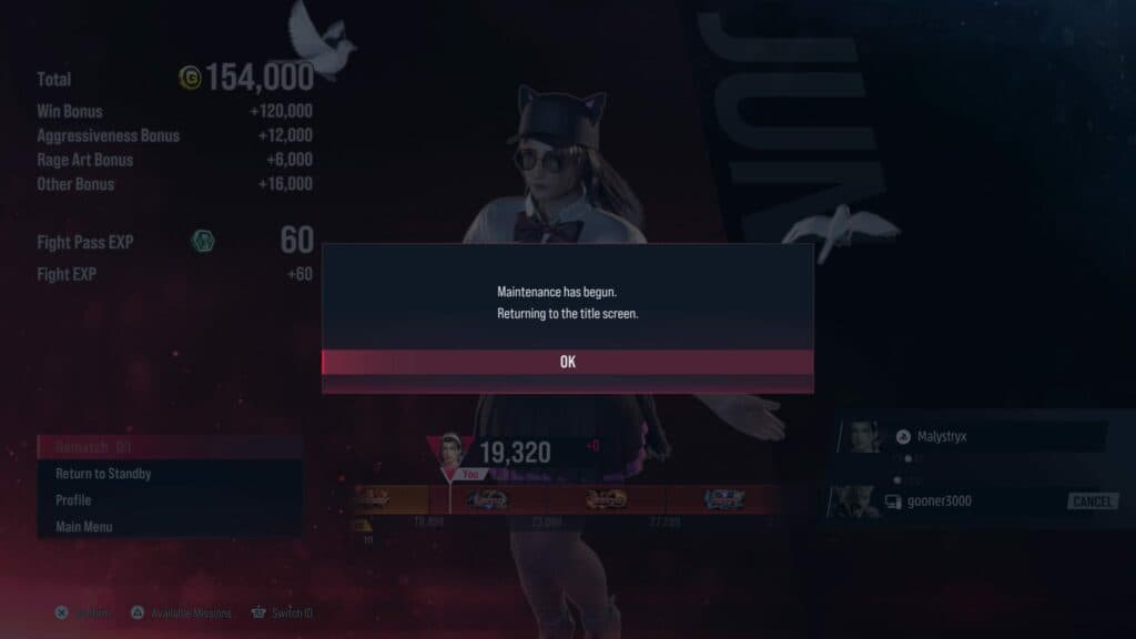 Online functionality such as ranked mode will be unavailable during Server Maintenance