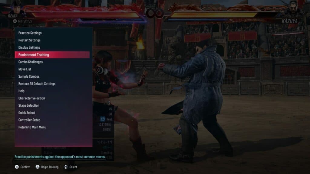 Punishment training in Tekken 8 (image via esports.gg)