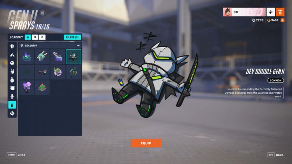 Overwatch 2 April Fools' Day Genji spray (Image via Blizzard Entertainment)