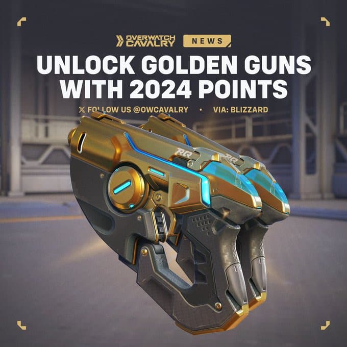Overwatch 2 gold weapon screenshot (Image via <a href="https://twitter.com/OWCavalry/status/1779924253367767460">Overwatch Cavalry on X</a>)