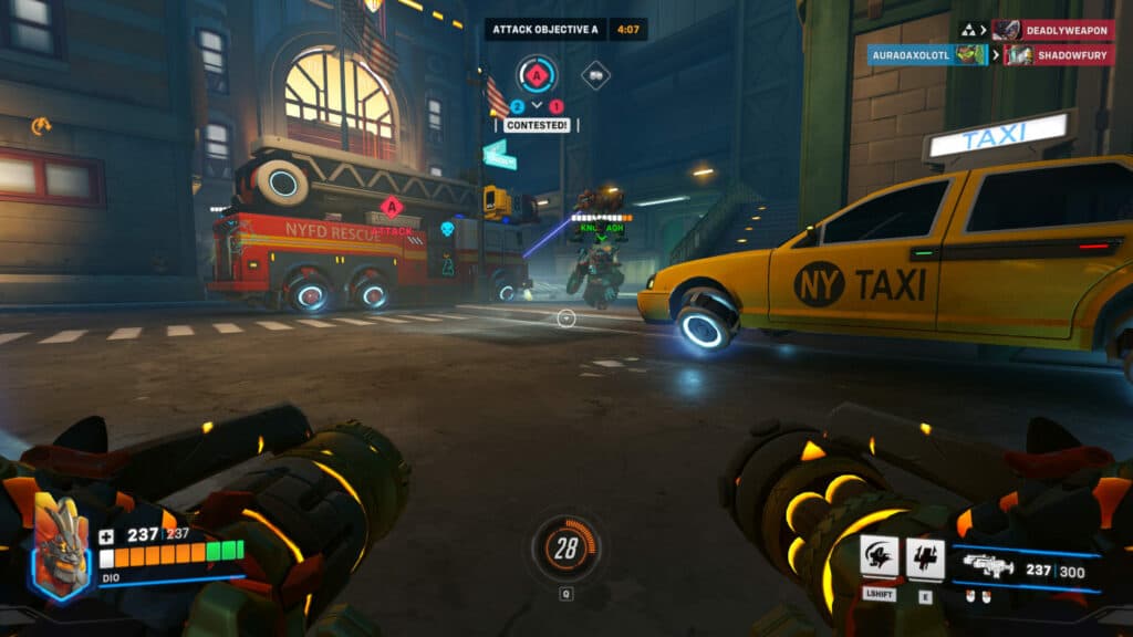 Balanced Overwatch gameplay screenshot featuring Torbjorn and mini Mauga (Image via Blizzard Entertainment)