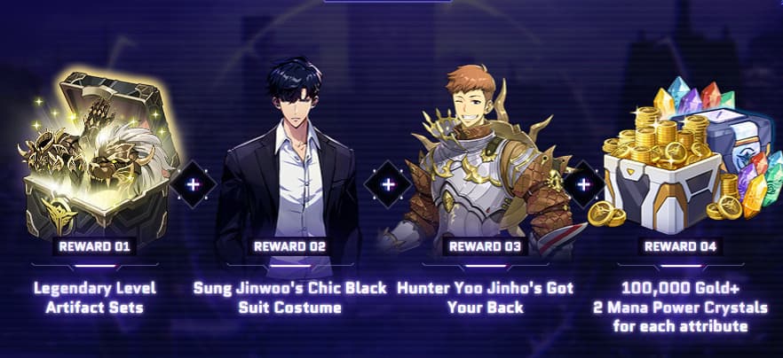 Solo Leveling: ARISE pre-registration rewards (Image via Netmarble Corporation)