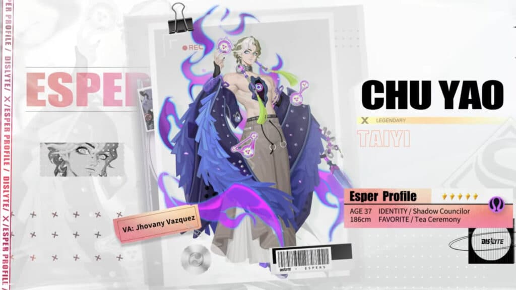 The Dislyte Esper Pop Quiz Chu Yao answers can be found in the Esper's profile (Image via Lilith Games)