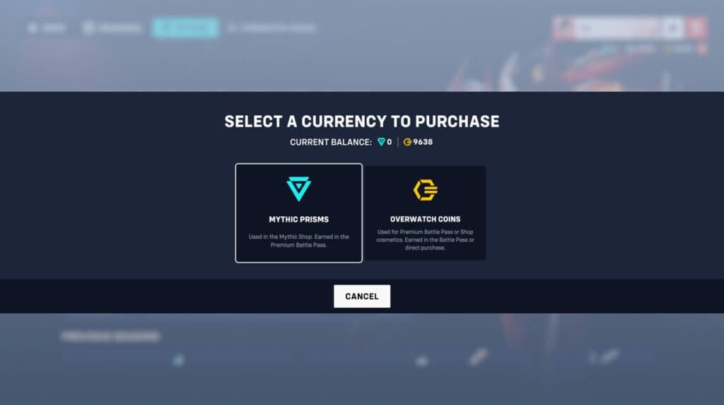 You can grind through the paid Battle Pass or buy Mythic Prisms in Overwatch 2 (Image via esports.gg)