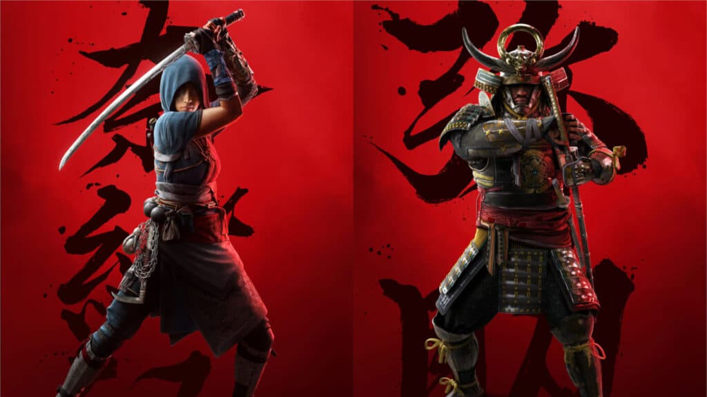 Both Assassin's Creed Shadows protagonists, Naoe (left) and Yasuke (right) (Image via esports.gg)