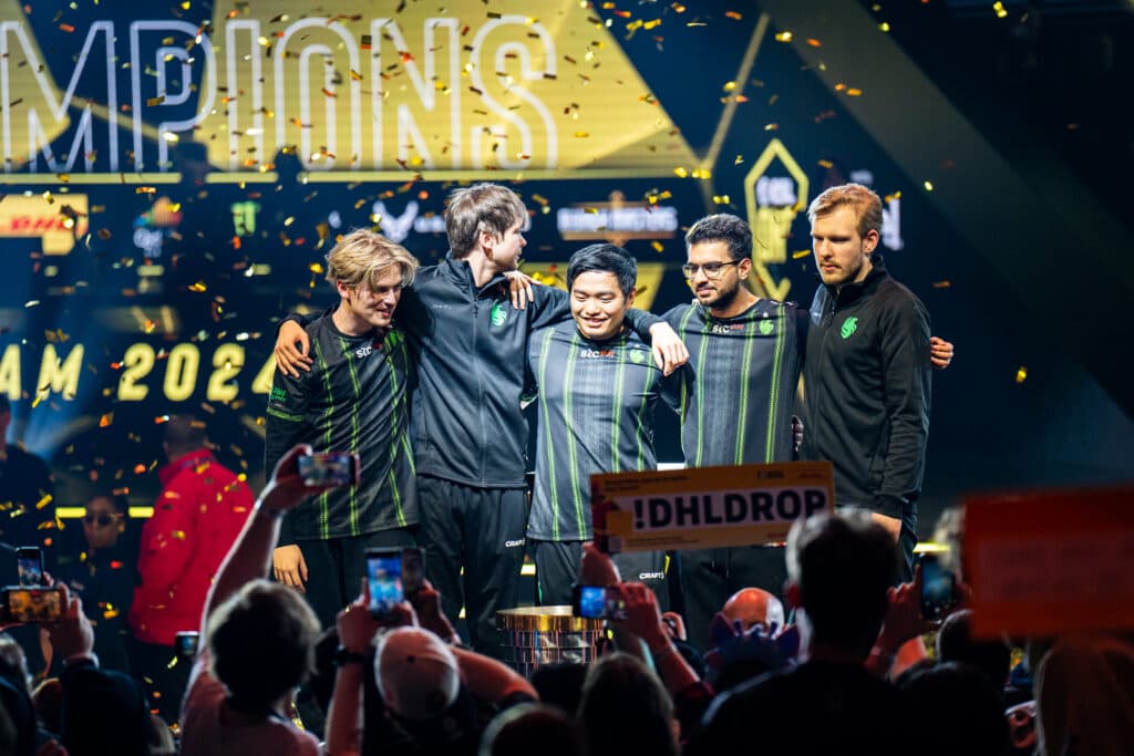 Falcons won ESL One Birmingham (Image via ESL FACEIT Group and Luc Bouchon)