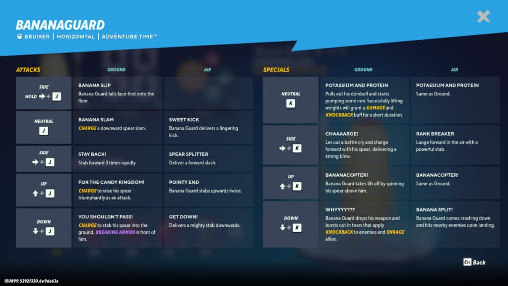 MultiVersus Banana Guard moves (Image via esports.gg)