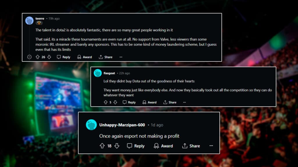 Reddit's opinon on ESL talent pay cuts