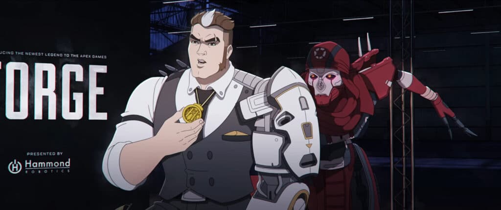 Forge the moment before he's murdered by Revenant (Image via Apex Legends on YouTube)