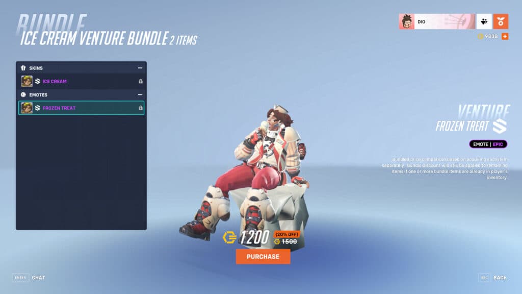 Frozen Treat Venture emote screenshot (Image via esports.gg)