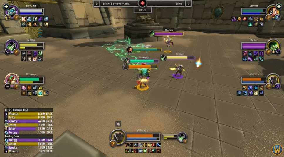 Bikini Bottom Mafia versus Echo in WoW AWC Cup 3 EU (Image via Blizzard Entertainment)