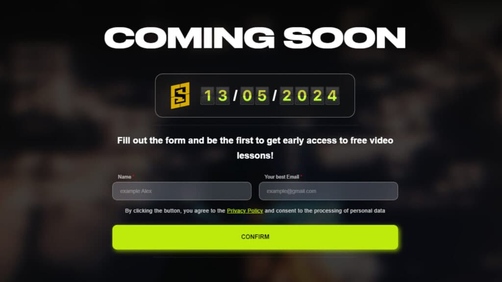 Screenshot of the interest form (Image via esports.gg)