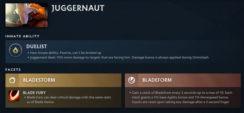 Juggernaut's hero Facets.