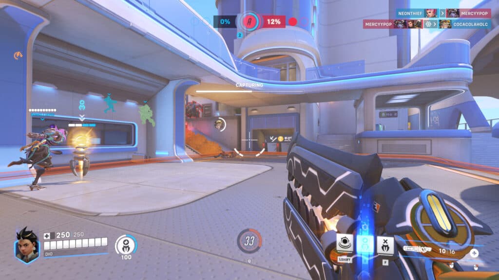 Contesting and capturing an objective in Overwatch 2 (Image via esports.gg)