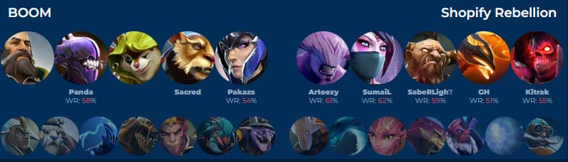 SR vs Boom Game 3 draft (Via <a href="https://egamersworld.com/dota2/tip/iKEDfUiXl/boom-vs-shopify-rebellion-UoTMQpmXK">egamersworld</a>)