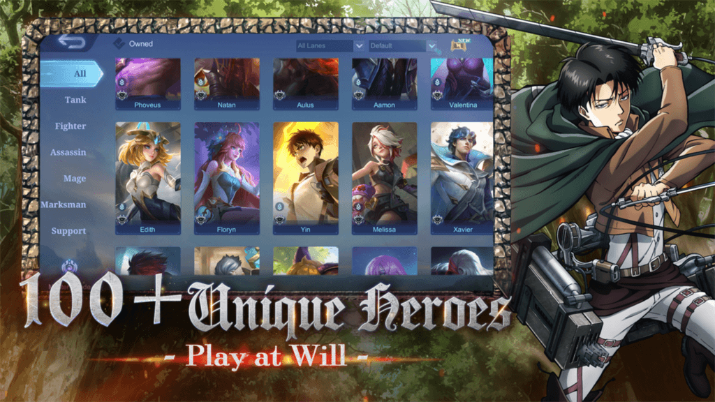 MLBB artwork featuring Levi from Attack on Titan (Image via Moonton)