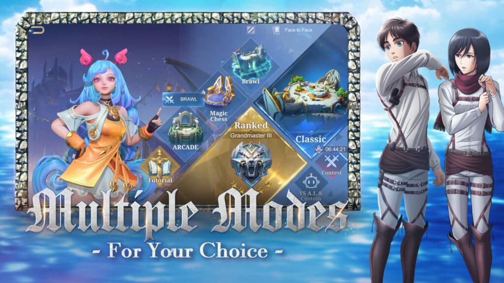 MLBB artwork featuring Eren and Mikasa from Attack on Titan (Image via Moonton)