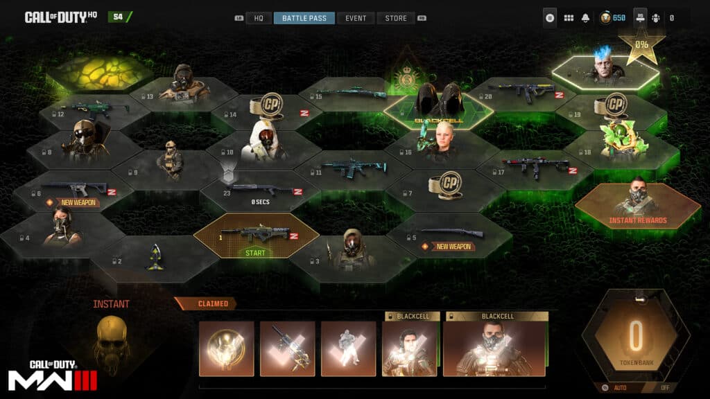 Warzone's Season 4 Battle Pass (Image via Activision)