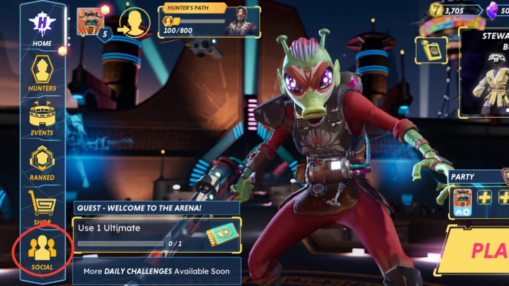 Step one: Click on the "SOCIAL" icon.