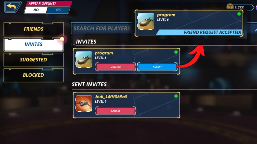 Step three: Wait for your friend to approve request.